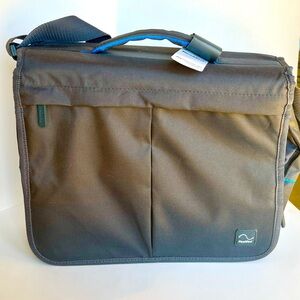 Res Med Gray Messenger Bag Travel Tote Bag with Blue Accents for CPAP machine